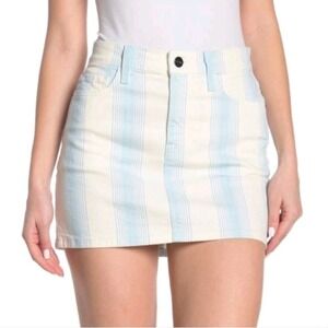 Frame White Blue Striped Denim Nautical Summer Cute Casual Mini Skirt Size 30